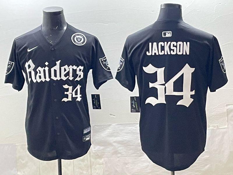 Men 2025 Oakland Raiders #34 Jackson black 6th generation Joint Name Nike Limited NFL Jersey style 06